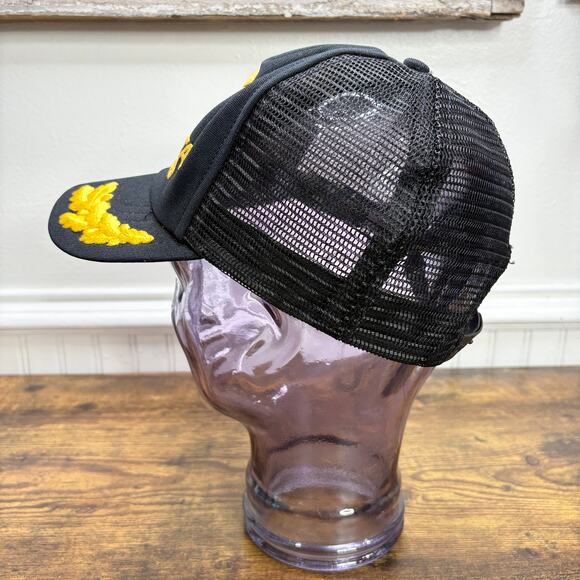 Continental Airlines Trucker Hat Cap Vintage Snapback Mesh Scrambled Eggs Black - Picture 11 of 13